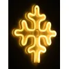 GloboStar® 78582 Φωτιστικό Ταμπέλα Φωτεινή Επιγραφή NEON LED Σήμανσης SNOWFLAKE 5W με Καλώδιο Τροφοδοσίας USB - Μπαταρίας 3xAAA (Δεν Περιλαμβάνονται) - Θερμό Λευκό 2700K