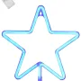 GloboStar® 78583 Φωτιστικό Ταμπέλα Φωτεινή Επιγραφή NEON LED Σήμανσης STAR 5W με Καλώδιο Τροφοδοσίας USB - Μπαταρίας 3xAAA (Δεν Περιλαμβάνονται) - Γαλάζιο