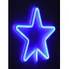 GloboStar® 78583 Φωτιστικό Ταμπέλα Φωτεινή Επιγραφή NEON LED Σήμανσης STAR 5W με Καλώδιο Τροφοδοσίας USB - Μπαταρίας 3xAAA (Δεν Περιλαμβάνονται) - Γαλάζιο