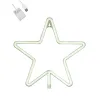 GloboStar® 78584 Φωτιστικό Ταμπέλα Φωτεινή Επιγραφή NEON LED Σήμανσης STAR 5W με Καλώδιο Τροφοδοσίας USB - Μπαταρίας 3xAAA (Δεν Περιλαμβάνονται) - Ψυχρό Λευκό 6000K