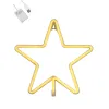 GloboStar® 78585 Φωτιστικό Ταμπέλα Φωτεινή Επιγραφή NEON LED Σήμανσης STAR 5W με Καλώδιο Τροφοδοσίας USB - Μπαταρίας 3xAAA (Δεν Περιλαμβάνονται) - Θερμό Λευκό 2700K