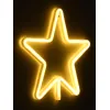 GloboStar® 78585 Φωτιστικό Ταμπέλα Φωτεινή Επιγραφή NEON LED Σήμανσης STAR 5W με Καλώδιο Τροφοδοσίας USB - Μπαταρίας 3xAAA (Δεν Περιλαμβάνονται) - Θερμό Λευκό 2700K