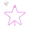 GloboStar® 78586 Φωτιστικό Ταμπέλα Φωτεινή Επιγραφή NEON LED Σήμανσης STAR 5W με Καλώδιο Τροφοδοσίας USB - Μπαταρίας 3xAAA (Δεν Περιλαμβάνονται) - Ροζ