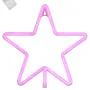 GloboStar® 78586 Φωτιστικό Ταμπέλα Φωτεινή Επιγραφή NEON LED Σήμανσης STAR 5W με Καλώδιο Τροφοδοσίας USB - Μπαταρίας 3xAAA (Δεν Περιλαμβάνονται) - Ροζ
