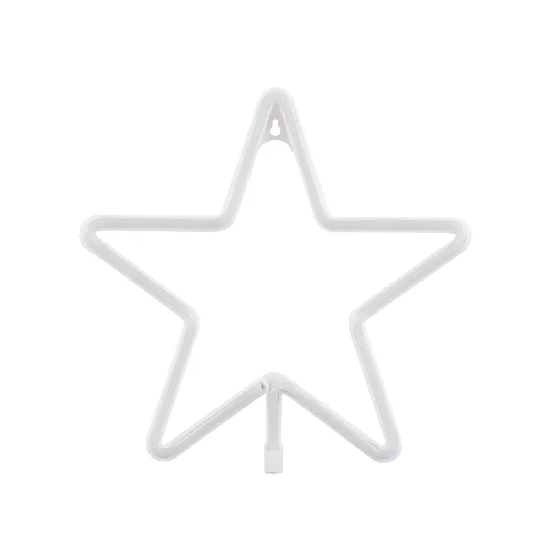 GloboStar® 78586 Φωτιστικό Ταμπέλα Φωτεινή Επιγραφή NEON LED Σήμανσης STAR 5W με Καλώδιο Τροφοδοσίας USB - Μπαταρίας 3xAAA (Δεν Περιλαμβάνονται) - Ροζ