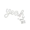 GloboStar® 78589 Φωτιστικό Ταμπέλα Φωτεινή Επιγραφή NEON LED Σήμανσης YEAH 5W με Καλώδιο Τροφοδοσίας USB - Μπαταρίας 3xAAA (Δεν Περιλαμβάνονται) - Κόκκινο