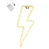 GloboStar® 78590 Φωτιστικό Ταμπέλα Φωτεινή Επιγραφή NEON LED Σήμανσης LIGHT STRIKE 5W με Καλώδιο Τροφοδοσίας USB - Μπαταρίας 3xAAA (Δεν Περιλαμβάνονται) - Θερμό Λευκό 2700K