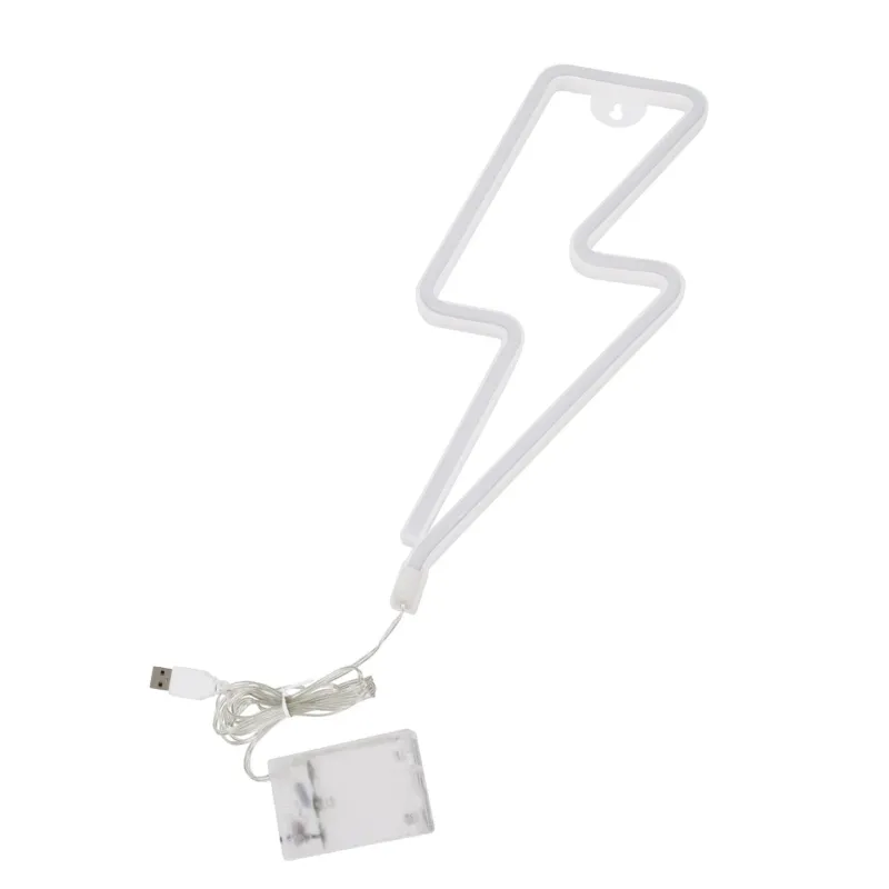 GloboStar® 78590 Φωτιστικό Ταμπέλα Φωτεινή Επιγραφή NEON LED Σήμανσης LIGHT STRIKE 5W με Καλώδιο Τροφοδοσίας USB - Μπαταρίας 3xAAA (Δεν Περιλαμβάνονται) - Θερμό Λευκό 2700K