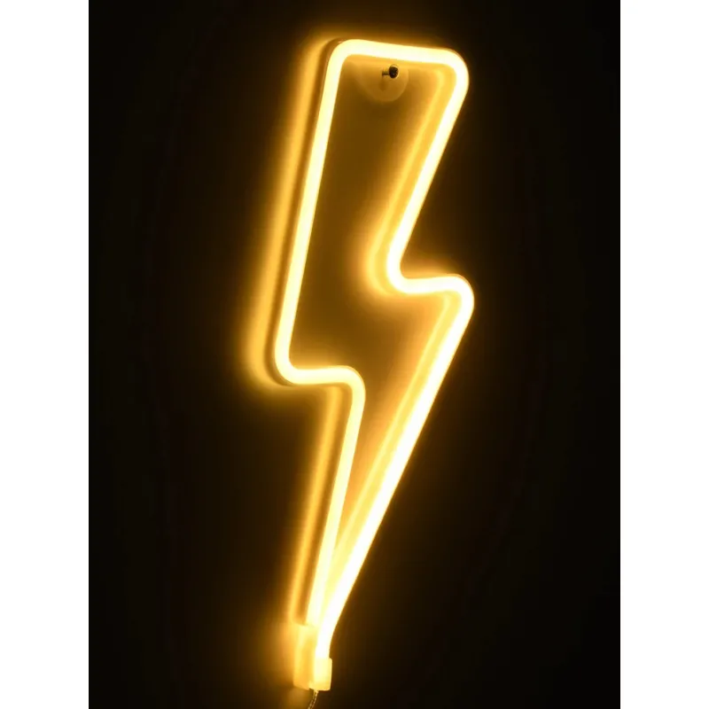 GloboStar® 78590 Φωτιστικό Ταμπέλα Φωτεινή Επιγραφή NEON LED Σήμανσης LIGHT STRIKE 5W με Καλώδιο Τροφοδοσίας USB - Μπαταρίας 3xAAA (Δεν Περιλαμβάνονται) - Θερμό Λευκό 2700K