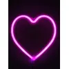GloboStar® 78592 Φωτιστικό Ταμπέλα Φωτεινή Επιγραφή NEON LED Σήμανσης HEART 5W με Καλώδιο Τροφοδοσίας USB - Μπαταρίας 3xAAA (Δεν Περιλαμβάνονται) - Ροζ
