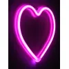 GloboStar® 78592 Φωτιστικό Ταμπέλα Φωτεινή Επιγραφή NEON LED Σήμανσης HEART 5W με Καλώδιο Τροφοδοσίας USB - Μπαταρίας 3xAAA (Δεν Περιλαμβάνονται) - Ροζ