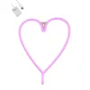 GloboStar® 78593 Φωτιστικό Ταμπέλα Φωτεινή Επιγραφή NEON LED Σήμανσης HEART LINE 5W με Καλώδιο Τροφοδοσίας USB - Μπαταρίας 3xAAA (Δεν Περιλαμβάνονται) - Ροζ