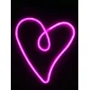 GloboStar® 78594 Φωτιστικό Ταμπέλα Φωτεινή Επιγραφή NEON LED Σήμανσης CALLIGRAPHIC HEART LINE 5W με Καλώδιο Τροφοδοσίας USB - Μπαταρίας 3xAAA (Δεν Περιλαμβάνονται) - Ροζ