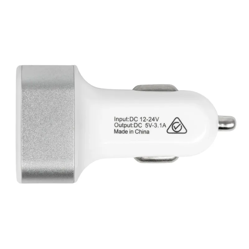 Globostar® 79501 Ασημί Φορτιστής Αυτοκινήτου DC 12-24V με 3 Εξόδους USB DC 5V Max 3.1A 20W και Καλώδιο USB σε Type-C