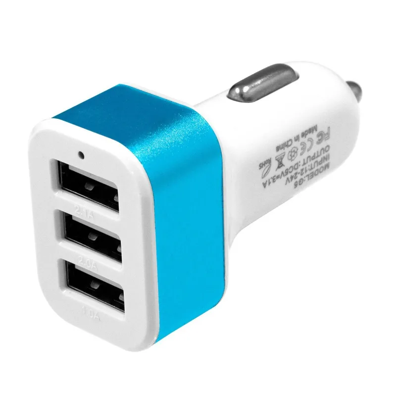 Globostar® 79503 Μπλε Φορτιστής Αυτοκινήτου DC 12-24V με 3 Εξόδους USB DC 5V Max 3.1A 20W και Καλώδιο USB σε Type-C Globostar® 79503 Μπλε Φορτιστής Αυτοκινήτου DC 12-24V με 3 Εξόδους USB DC 5V Max 3.1A 20W και Καλώδιο USB σε Type-C