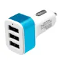 Globostar® 79503 Μπλε Φορτιστής Αυτοκινήτου DC 12-24V με 3 Εξόδους USB DC 5V Max 3.1A 20W και Καλώδιο USB σε Type-C