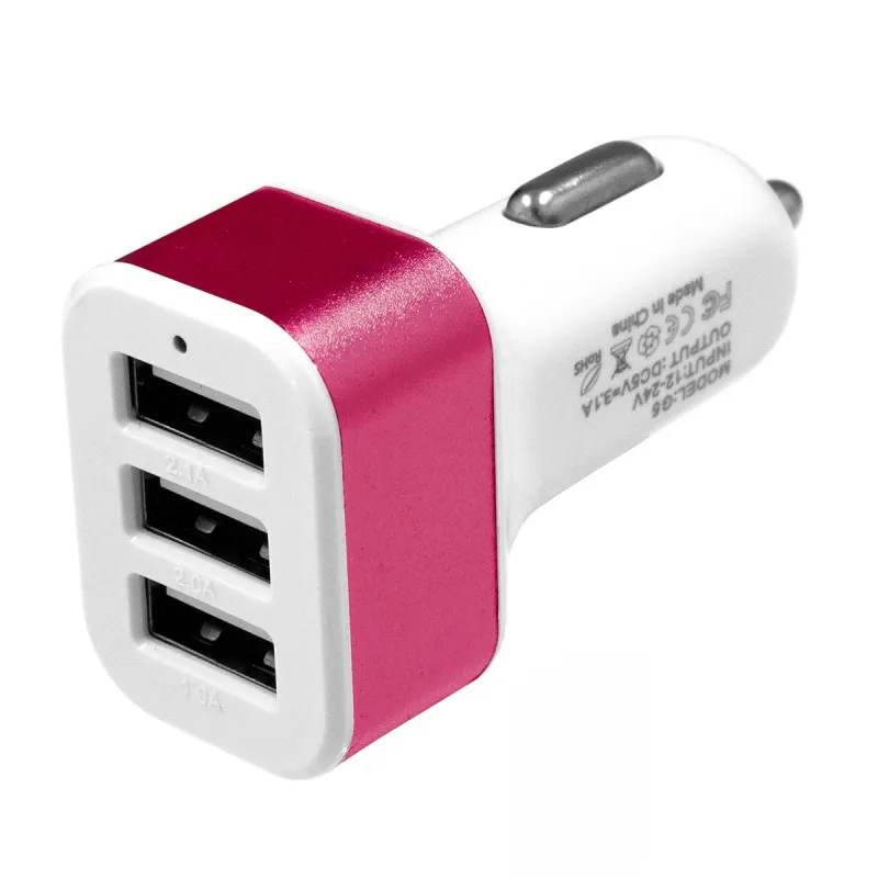 Globostar® 79504 Ροζ Φορτιστής Αυτοκινήτου DC 12-24V με 3 Εξόδους USB DC 5V Max 3.1A 20W και Καλώδιο USB σε Type-C Globostar® 79504 Ροζ Φορτιστής Αυτοκινήτου DC 12-24V με 3 Εξόδους USB DC 5V Max 3.1A 20W και Καλώδιο USB σε Type-C