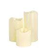 GLOBOSTAR® FIREFLAME 79552 Διακοσμητικό Κερί με IR Ασύρματο Χειριστήριο LED 0.5W 25lm 120° DC 3V με 9xAA Μπαταρίες IP20 Θερμό Λευκό 2700K Dimmable - Μπεζ -Μ7.5 x Π7.5 x Υ15cm - Πακέτο 3 Τεμαχίων - 1 Χρόνο Εγγύηση