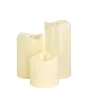 GLOBOSTAR® FIREFLAME 79552 Διακοσμητικό Κερί με IR Ασύρματο Χειριστήριο LED 0.5W 25lm 120° DC 3V με 9xAA Μπαταρίες IP20 Θερμό Λευκό 2700K Dimmable - Μπεζ -Μ7.5 x Π7.5 x Υ15cm - Πακέτο 3 Τεμαχίων - 1 Χρόνο Εγγύηση