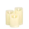 GLOBOSTAR® FIREFLAME 79555 Διακοσμητικό Κερί Παραφίνης με Εφέ Κινούμενης Φλόγας & IR Ασύρματο Χειριστήριο LED 0.5W 25lm 120° DC 3V με 2xAA Μπαταρίες IP20 Θερμό Λευκό 2700K Dimmable - Μπεζ -Μ7.5 x Π7.5 x Υ15cm - Πακέτο 3 Τεμαχίων - 1 Χρόνο Εγγύηση