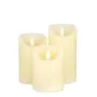GLOBOSTAR® FIREFLAME 79555 Διακοσμητικό Κερί Παραφίνης με Εφέ Κινούμενης Φλόγας & IR Ασύρματο Χειριστήριο LED 0.5W 25lm 120° DC 3V με 2xAA Μπαταρίες IP20 Θερμό Λευκό 2700K Dimmable - Μπεζ -Μ7.5 x Π7.5 x Υ15cm - Πακέτο 3 Τεμαχίων - 1 Χρόνο Εγγύηση