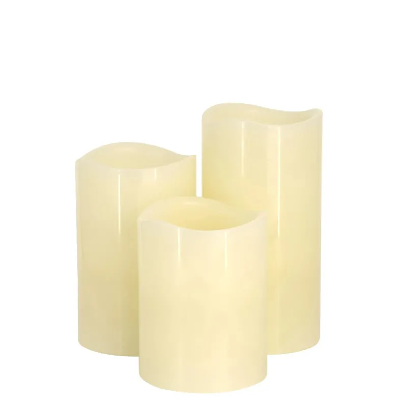 GloboStar® 79556 ΣΕΤ 3 Διακοσμητικών Realistic Κεριών Παραφίνης με LED Εφέ Κινούμενης Φλόγας - Μπαταρίας & Ασύρματο Χειριστήριο IR Πολύχρωμα RGB Dimmable