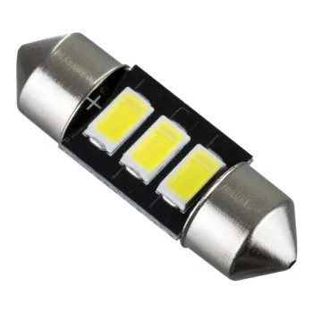 GloboStar® C5W 81301 Λάμπα Αυτοκίνητου 31mm FESTOON - LED 3 SMD 5630 0.36W 120lm 120° DC 12V IP20 Ψυχρό Λευκό 6000K