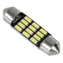 GloboStar® C5W 81306 Λάμπα Αυτοκίνητου 36mm FESTOON - LED 12 SMD 5630 3W 450lm 120° DC 12V IP20 Ψυχρό Λευκό 6000K