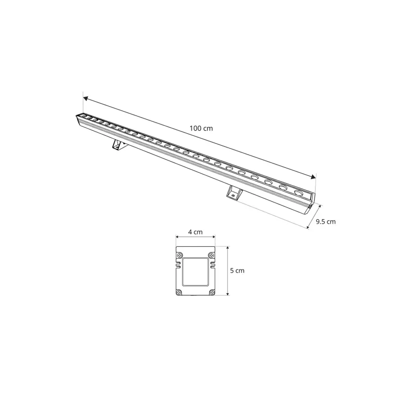 GLOBOSTAR® WASHERMARGO 90152 Μπάρα Φωτισμού Wall Washer LED 24W 2760lm 30° DC 24V Αδιάβροχο IP65 Φυσικό Λευκό 4500K Dimmable - Bridgelux SMD Chip - Γκρι Ανθρακί Ματ - Μ100 x Π4 x Υ5cm - 3 Χρόνια Εγγύηση