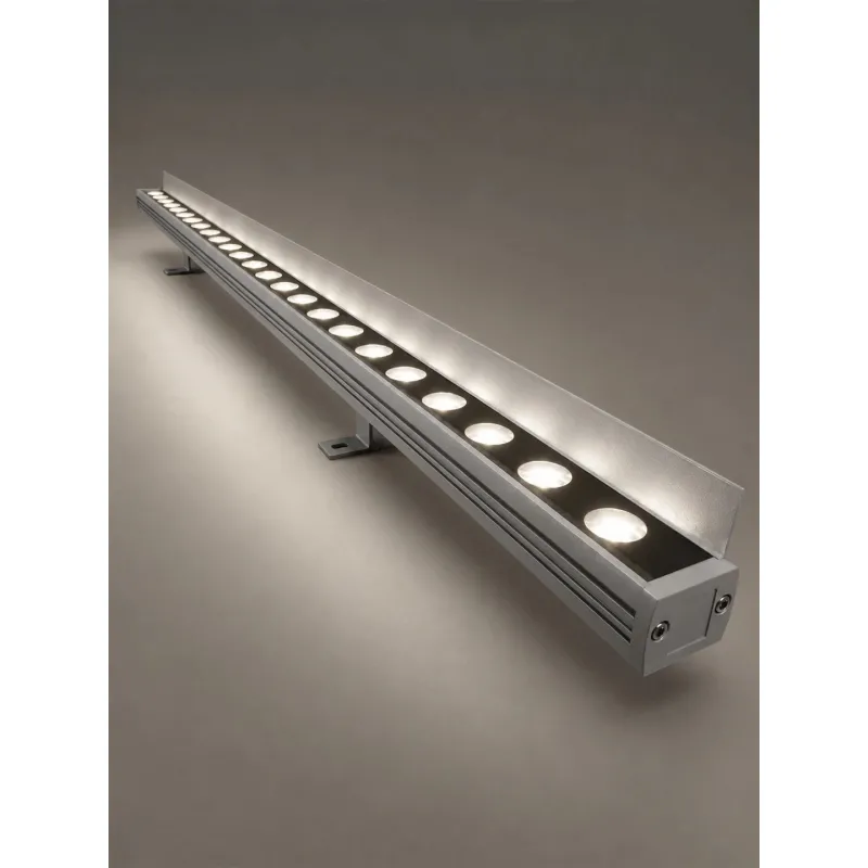 GLOBOSTAR® WASHERFAIA 90187 Μπάρα Φωτισμού Wall Washer με Αντιθαμβωτική Γρίλια LED 24W 2760lm 15° DC 24V Αδιάβροχο IP65 Φυσικό Λευκό 4500K Dimmable - Bridgelux SMD Chip - Γκρί Ανθρακί - Μ100 x Π4 x Υ5.5cm - 3 Χρόνια Εγγύηση