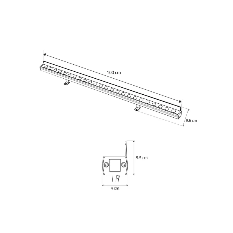 GLOBOSTAR® WASHERFAIA 90187 Μπάρα Φωτισμού Wall Washer με Αντιθαμβωτική Γρίλια LED 24W 2760lm 15° DC 24V Αδιάβροχο IP65 Φυσικό Λευκό 4500K Dimmable - Bridgelux SMD Chip - Γκρί Ανθρακί - Μ100 x Π4 x Υ5.5cm - 3 Χρόνια Εγγύηση