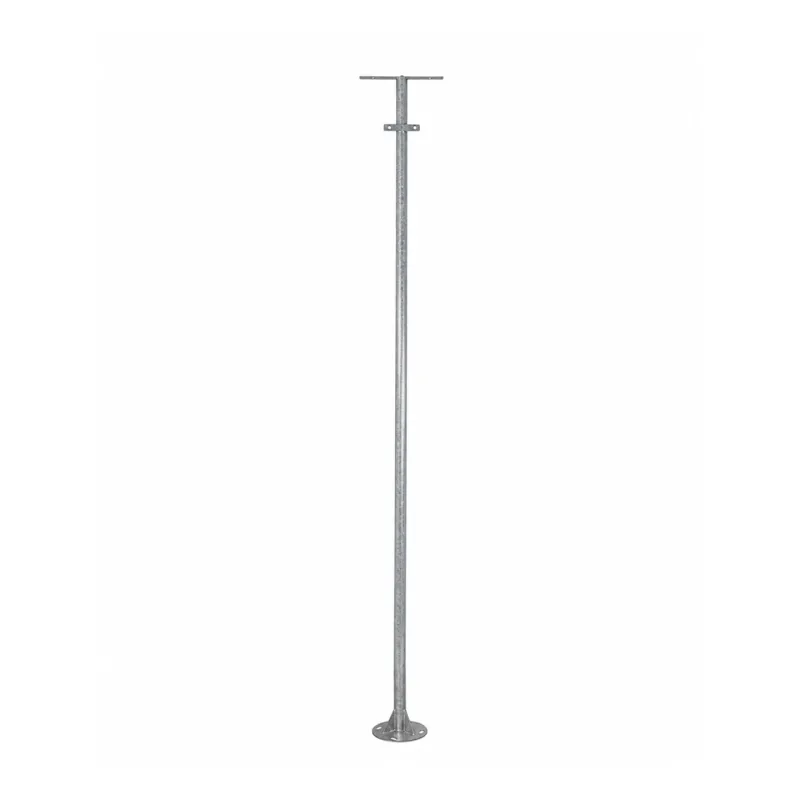 GLOBOSTAR® HELIOS-280 GLB-000-0001 Μεταλλικός Γαλβανισμένος Στύλος Φωτισμού για Φωτοβολταϊκό Προβολέα Εξωτερικού Χώρου - Ασημί Γαλβανιζέ - Μ35 × Π25 × Υ280cm