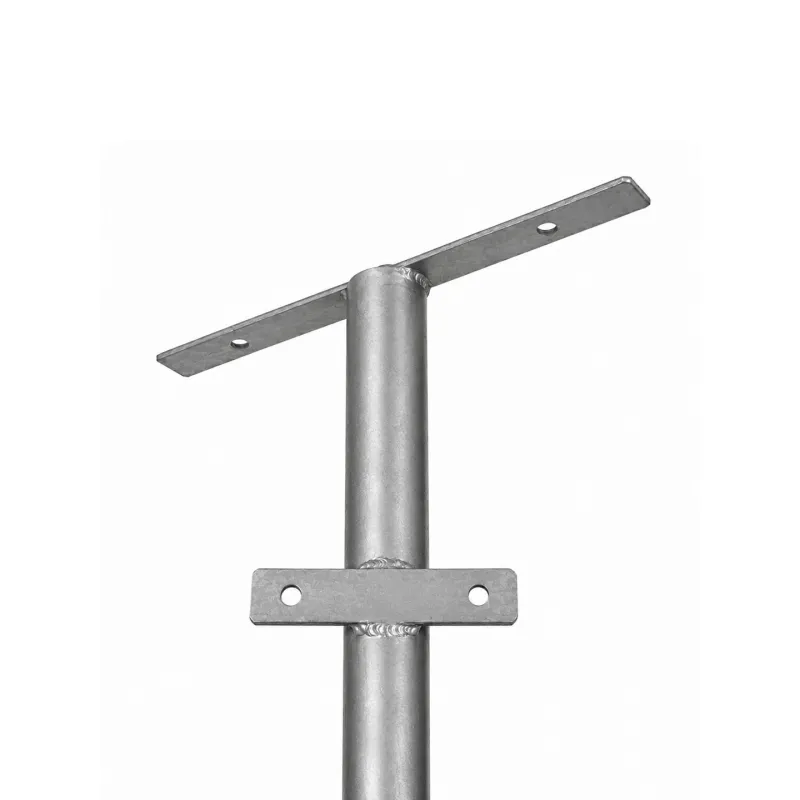 GLOBOSTAR® HELIOS-280 GLB-000-0001 Μεταλλικός Γαλβανισμένος Στύλος Φωτισμού για Φωτοβολταϊκό Προβολέα Εξωτερικού Χώρου - Ασημί Γαλβανιζέ - Μ35 × Π25 × Υ280cm