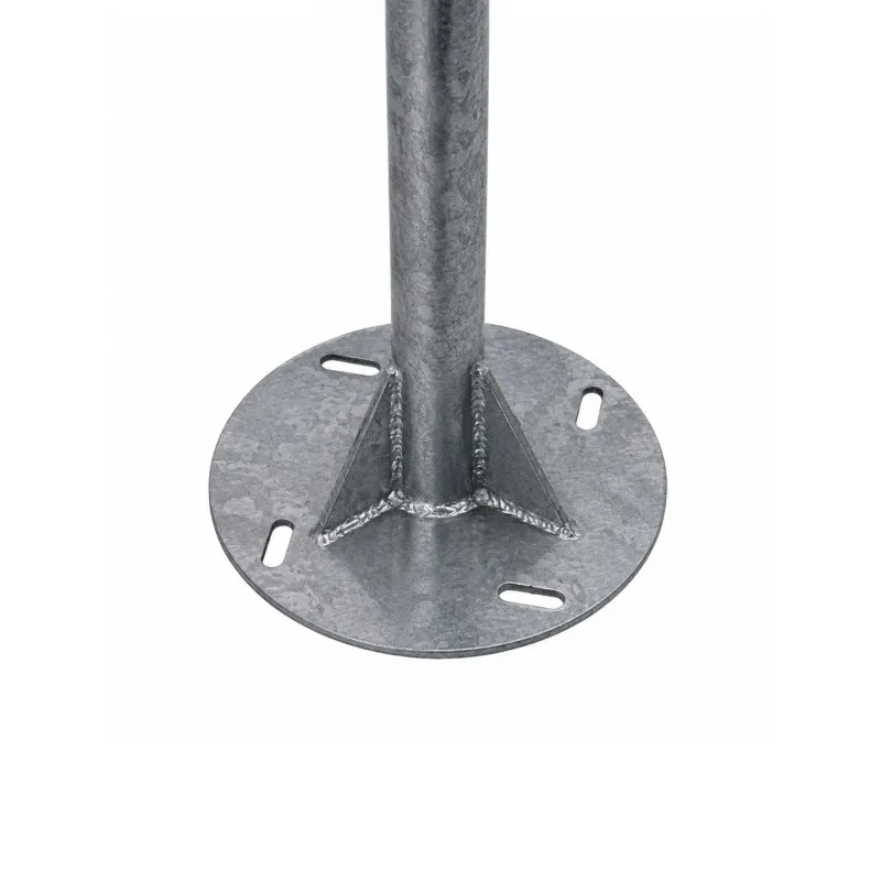 GLOBOSTAR® HELIOS-280 GLB-000-0001 Μεταλλικός Γαλβανισμένος Στύλος Φωτισμού για Φωτοβολταϊκό Προβολέα Εξωτερικού Χώρου - Ασημί Γαλβανιζέ - Μ35 × Π25 × Υ280cm