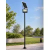 GLOBOSTAR® HELIOS-280 GLB-000-0002 Μεταλλικός Γαλβανισμένος Στύλος Φωτισμού για Φωτοβολταϊκό Προβολέα Εξωτερικού Χώρου - RAL 9005 Μαύρο Ματ - Μ35 × Π25 × Υ280cm