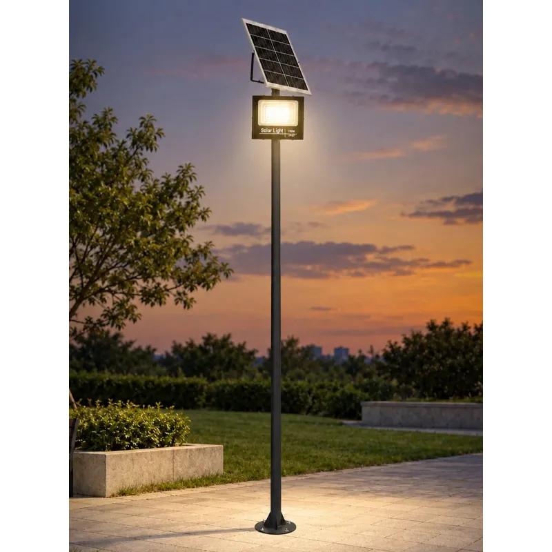 GLOBOSTAR® HELIOS-280 GLB-000-0003 Μεταλλικός Γαλβανισμένος Στύλος Φωτισμού για Φωτοβολταϊκό Προβολέα Εξωτερικού Χώρου - RAL 7016 Γκρι Ανθρακί - Μ35 × Π25 × Υ280cm