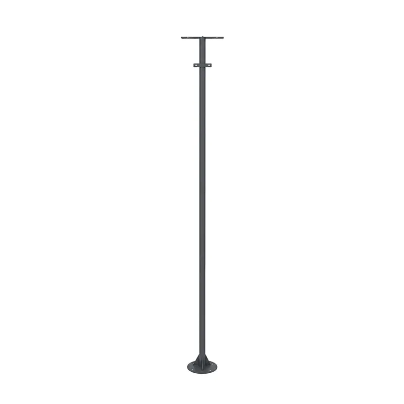 GLOBOSTAR® HELIOS-280 GLB-000-0003 Μεταλλικός Γαλβανισμένος Στύλος Φωτισμού για Φωτοβολταϊκό Προβολέα Εξωτερικού Χώρου - RAL 7016 Γκρι Ανθρακί - Μ35 × Π25 × Υ280cm