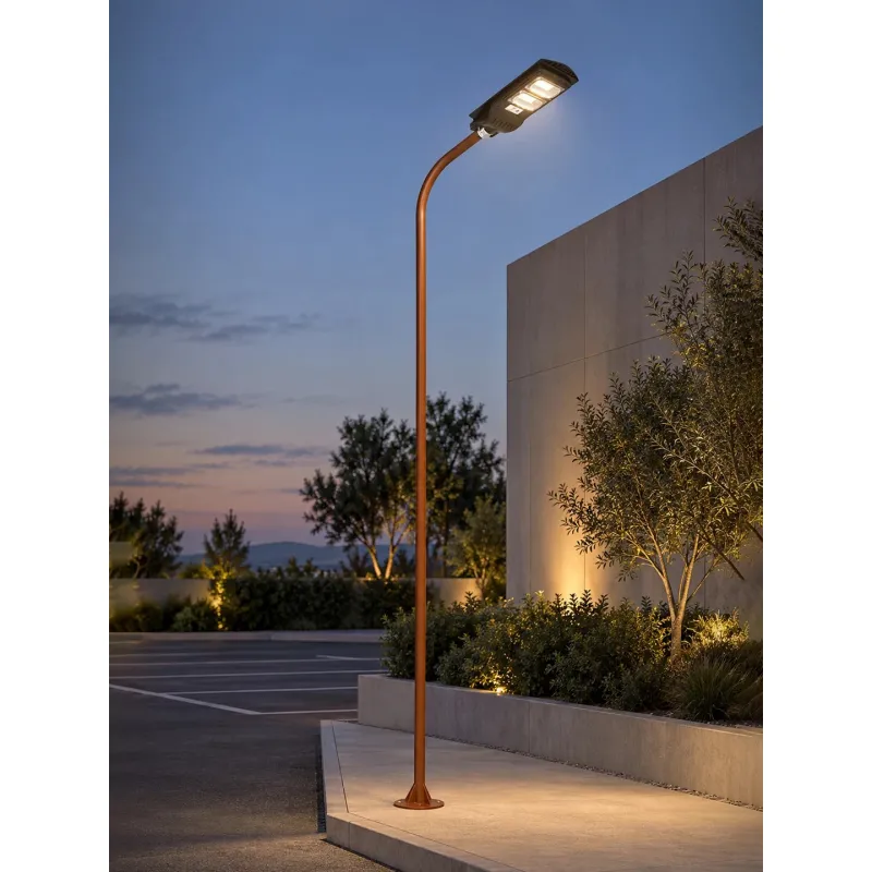 GLOBOSTAR® URBANO-280 GLB-000-0011 Μεταλλικός Γαλβανισμένος Στύλος Φωτισμού για Φωτοβολταϊκό Φωτιστικό Δρόμου Εξωτερικού Χώρου - RAL 8004 Corten Καφε Ματ - Μ84 x Π25 x Υ280cm