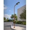 GLOBOSTAR® URBANO-280 GLB-000-0011 Μεταλλικός Γαλβανισμένος Στύλος Φωτισμού για Φωτοβολταϊκό Φωτιστικό Δρόμου Εξωτερικού Χώρου - RAL 8004 Corten Καφε Ματ - Μ84 x Π25 x Υ280cm