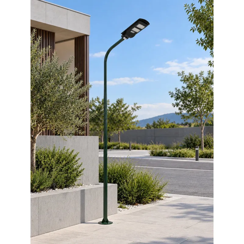 GLOBOSTAR® URBANO-280 GLB-000-0012 Μεταλλικός Γαλβανισμένος Στύλος Φωτισμού για Φωτοβολταϊκό Φωτιστικό Δρόμου Εξωτερικού Χώρου - RAL 6009 Κυπαρίσσι Ματ - Μ84 x Π25 x Υ280cm