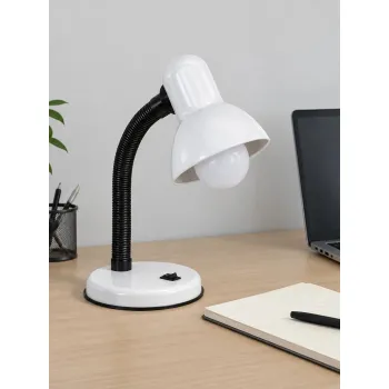 GLOBOSTAR® STUDENT GLB-102-0008 Μοντέρνο Επιτραπέζιο Φωτιστικό Πορτατίφ με Ντουί 1 x E27 AC 220-240V IP20 - Λευκό & Μαύρο - Μ14 x Π14 x Υ32cm