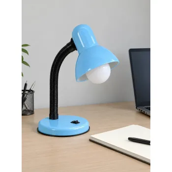 GLOBOSTAR® STUDENT GLB-102-0009 Μοντέρνο Επιτραπέζιο Φωτιστικό Πορτατίφ με Ντουί 1 x E27 AC 220-240V IP20 - Γαλάζιο & Μαύρο - Μ14 x Π14 x Υ32cm