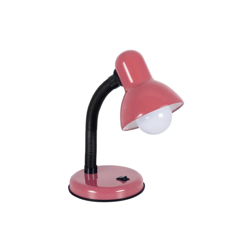 GLOBOSTAR® STUDENT GLB-102-0011 Μοντέρνο Επιτραπέζιο Φωτιστικό Πορτατίφ με Ντουί 1 x E27 AC 220-240V IP20 - Ροζ & Μαύρο - Μ14 x Π14 x Υ32cm