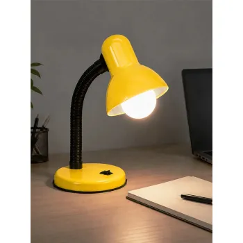 GLOBOSTAR® STUDENT GLB-102-0013 Μοντέρνο Επιτραπέζιο Φωτιστικό Πορτατίφ με Ντουί 1 x E27 AC 220-240V IP20 - Κίτρινο & Μαύρο - Μ14 x Π14 x Υ32cm