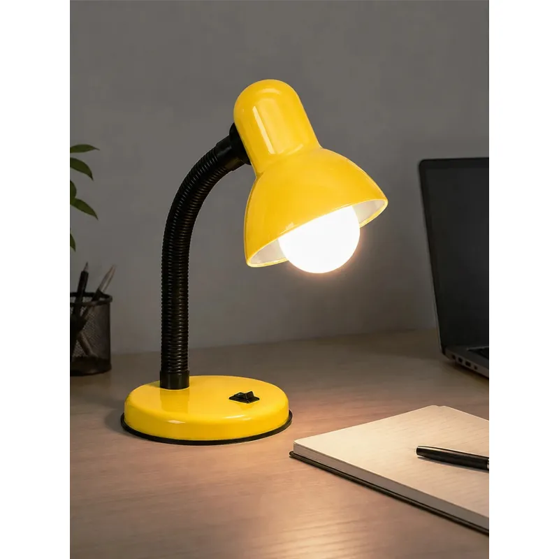 GLOBOSTAR® STUDENT GLB-102-0013 Μοντέρνο Επιτραπέζιο Φωτιστικό Πορτατίφ με Ντουί 1 x E27 AC 220-240V IP20 - Κίτρινο & Μαύρο - Μ14 x Π14 x Υ32cm