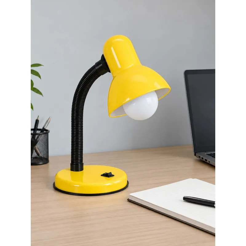 GLOBOSTAR® STUDENT GLB-102-0013 Μοντέρνο Επιτραπέζιο Φωτιστικό Πορτατίφ με Ντουί 1 x E27 AC 220-240V IP20 - Κίτρινο & Μαύρο - Μ14 x Π14 x Υ32cm