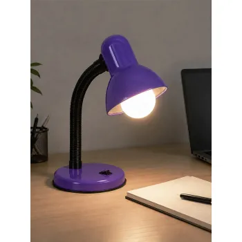 GLOBOSTAR® STUDENT GLB-102-0014 Μοντέρνο Επιτραπέζιο Φωτιστικό Πορτατίφ με Ντουί 1 x E27 AC 220-240V IP20 - Μωβ & Μαύρο - Μ14 x Π14 x Υ32cm