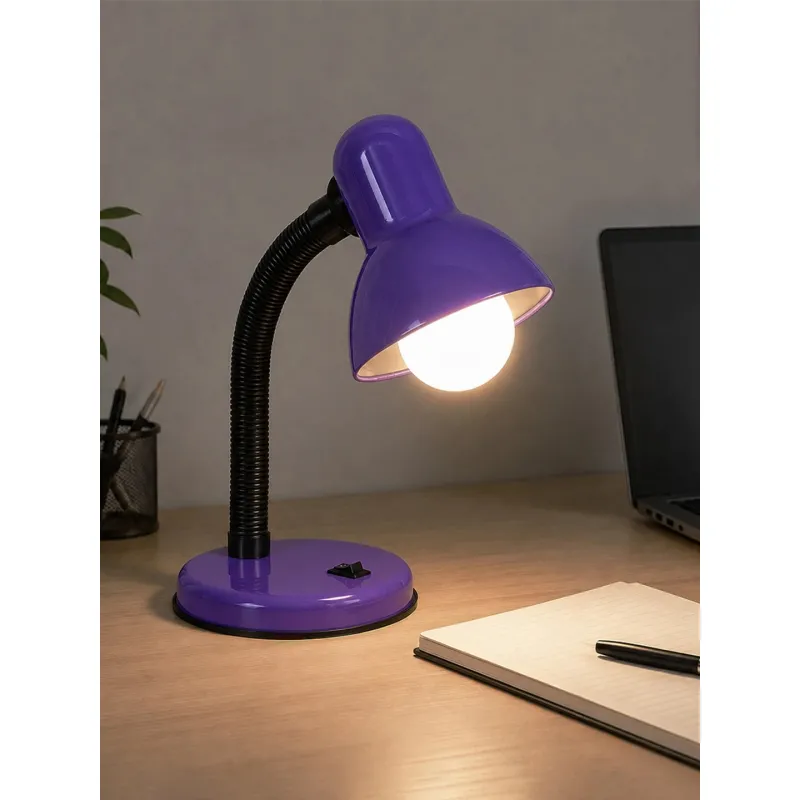 GLOBOSTAR® STUDENT GLB-102-0014 Μοντέρνο Επιτραπέζιο Φωτιστικό Πορτατίφ με Ντουί 1 x E27 AC 220-240V IP20 - Μωβ & Μαύρο - Μ14 x Π14 x Υ32cm