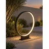 GLOBOSTAR® LUNEA GLB-103-0009 Φωτιστικό Κολωνάκι Κήπου LED 15W 1350lm 120° AC 220-240V Αδιάβροχο IP65 Θερμό Λευκό 2700K - Sanan SMD Chip - Μαύρο Ματ - Μ45 x Π7 x Υ50cm - 3 Χρόνια Εγγύηση