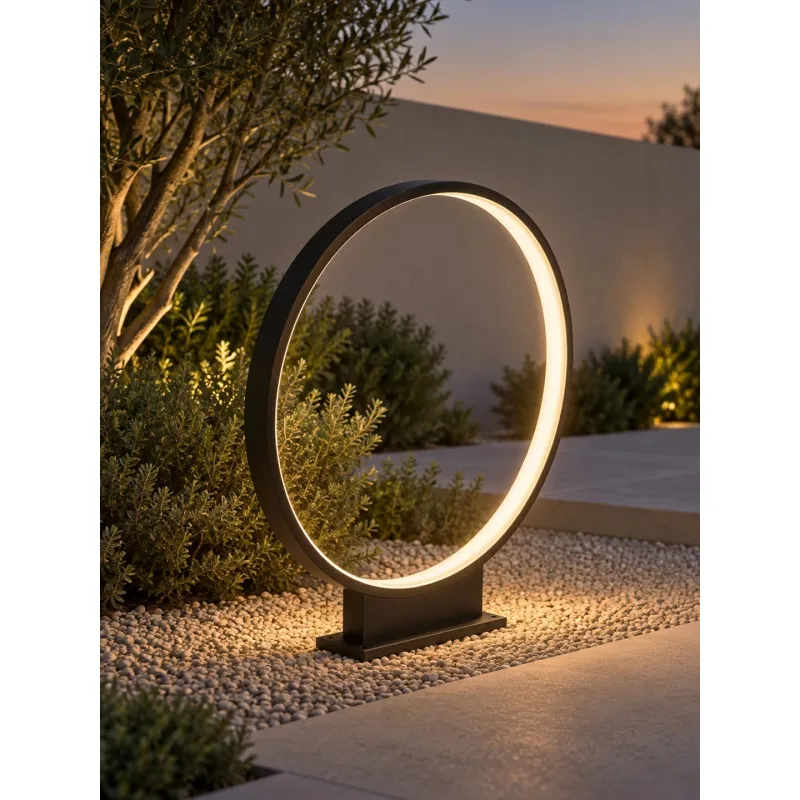 GLOBOSTAR® LUNEA GLB-103-0009 Φωτιστικό Κολωνάκι Κήπου LED 15W 1350lm 120° AC 220-240V Αδιάβροχο IP65 Θερμό Λευκό 2700K - Sanan SMD Chip - Μαύρο Ματ - Μ45 x Π7 x Υ50cm - 3 Χρόνια Εγγύηση